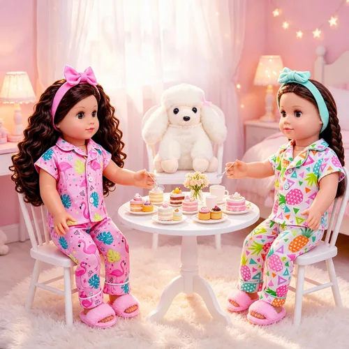 Vista 8 de ZITA ELEMENT Ropa de muñeca de niña de 18 pulgadas, accesorios de fiesta