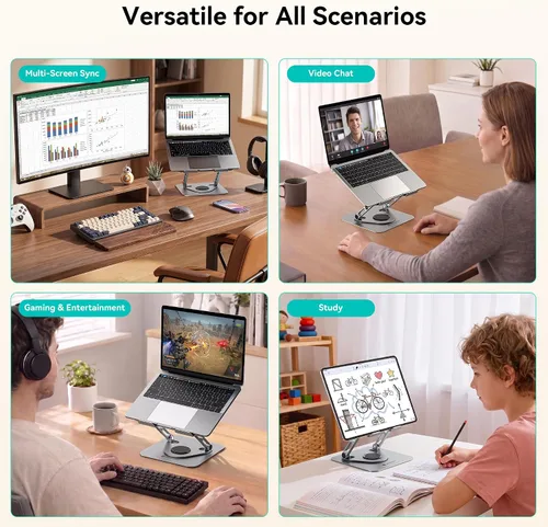 Vista 7 de Yottamaster Soporte ajustable para laptop, soporte de escritorio de Gris