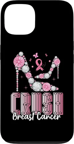 Vista 7 de iPhone 16 Crush Breast Cancer High Heels Bling Cancer Awareness Case