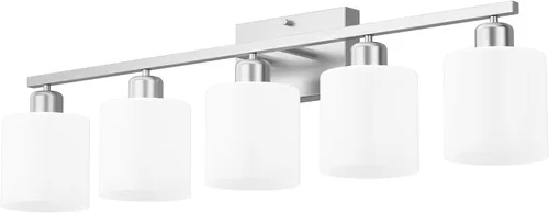 Vista 16 de Lámpara de tocador de baño sobre espejo con níquel cepillado, modernos apliques de pared de 2 luces para dormitorio, sala de estar, decoración