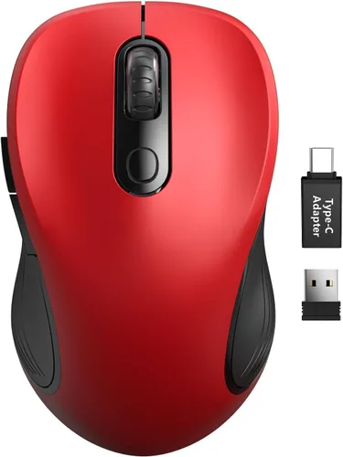 Vista 18 de Trueque - Ratón inalámbrico para laptop, ratón de computadora ergonómico de 2.4GHz con botones de atrás y adelante, 3 niveles de DPI ajustables, 6