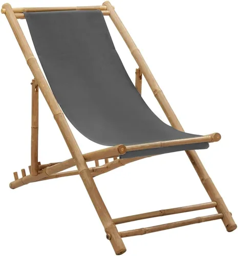 Vista 10 de vidaXL Silla de cubierta roja de bambú y lona Respaldo ajustable Patio, playa, campamento Resistente a la intemperie y duradera Diseño Rojo