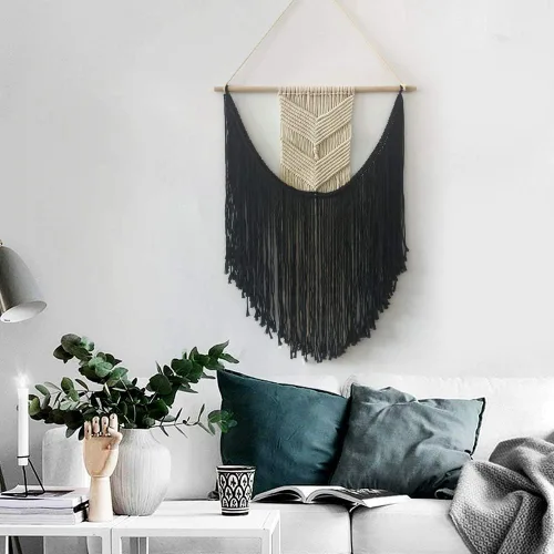 Vista 4 de Cuerda de macramé de 0.118 in x 219 yardas (aproximadamente 656.2 ft, 656 pies), cuerda de algodón de color negro, 4 hebras, cuerda de algodón suave