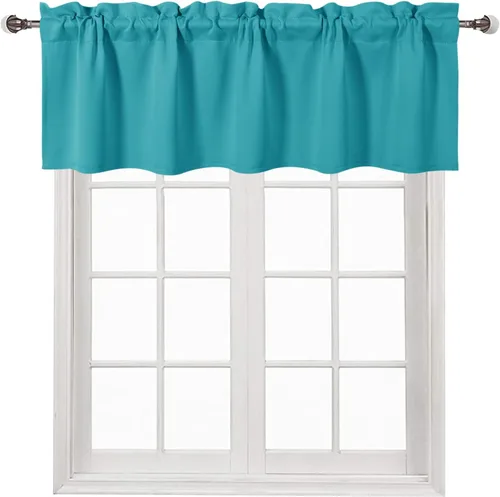 Vista 27 de DWCN Cenefa para ventana de cocina, con bolsillo para barra, para ventana, sala de estar/sótano, 36 x 16 pulgadas de largo, 1 panel, beige