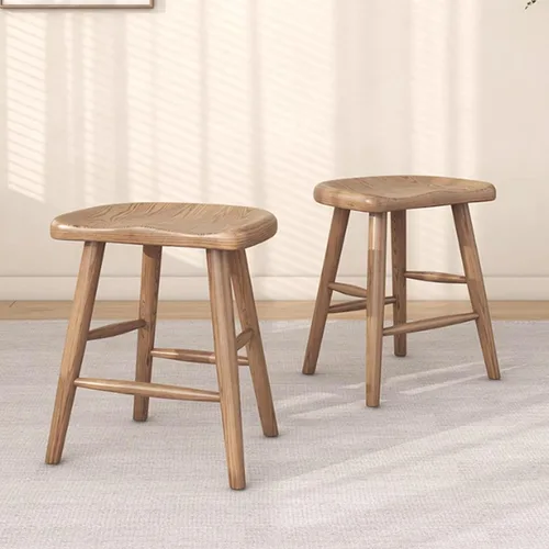 Vista 8 de Juego de sillas de comedor de madera, silla de comedor moderna, sillas de cocina de granja, taburete de vestíbulo, silla sin brazos para cocina