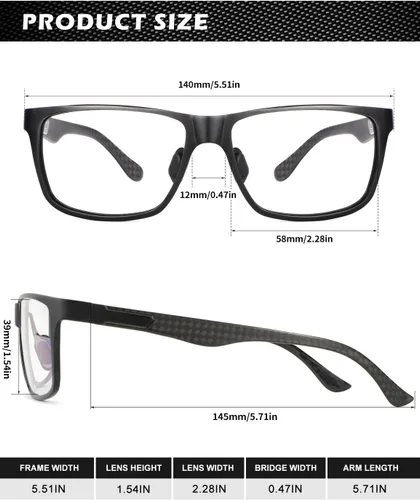 Vista 5 de ANYLUV Blue Light Glasses Men, Relieve Eyestrain and Eye Protection, Al-Mg Metal Computer Blue Light Blocking Glasses