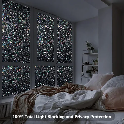 Vista 3 de Película de privacidad para ventana LEMON CLOUD, película decorativa para ventana de oscurecimiento total estática, cubierta de vidrio esmerilado