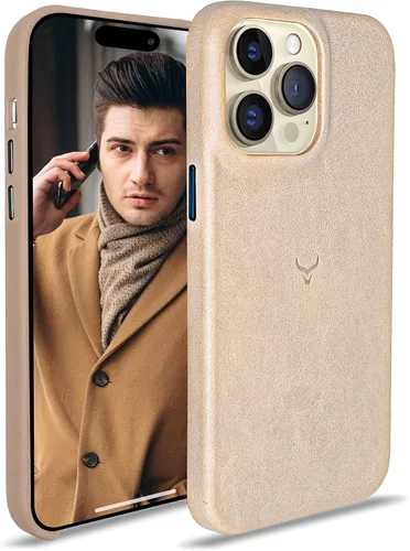 Vista 17 de Funda de piel auténtica, funda de piel antiarañazos de grano completo encerada con aceite, compatible con iPhone 12 Pro Max, a prueba de golpes