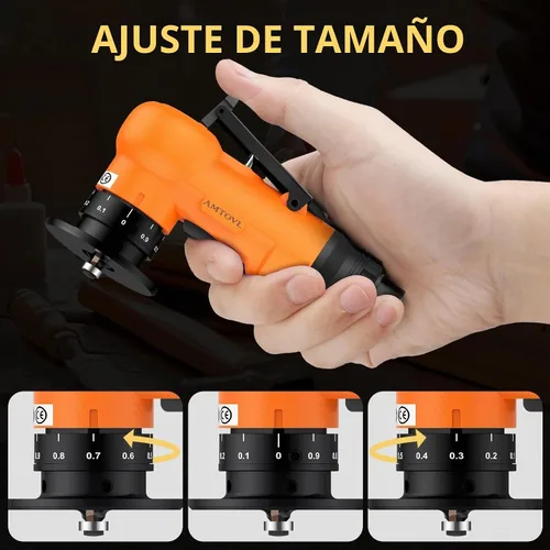 Vista 5 de AMTOVL Herramienta neumática de biselado - Mini herramienta de biselado de aire con 10 cuchillas de ángulo C y 10 cuchillas de ángulo R, herramienta