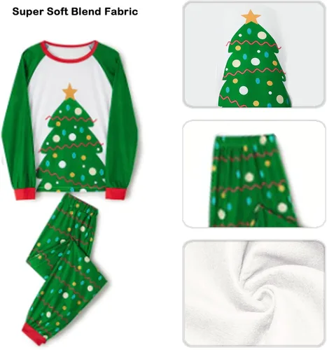 Vista 2 de Pijamas de Navidad para la familia, conjunto de pijamas de Navidad a juego para la familia, pijamas de Navidad para la familia, ropa de dormir 2023