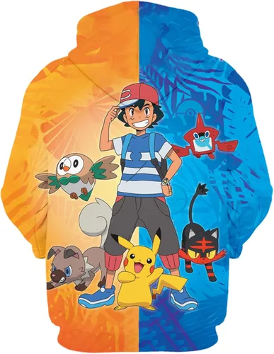 Vista 2 de Sudadera con capucha impresa en 3D para niños, sudadera con capucha universal de anime para niños y niñas a la moda, 3
