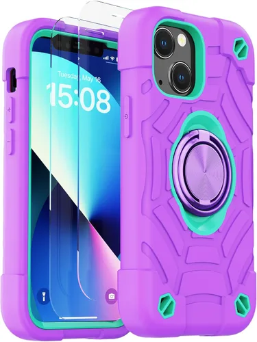 Vista 27 de KCJ Funda para iPhone SE 2022/2020, iPhone 8/7/6/6S, con [2×Protectores de Pantalla][Soporte de Anillo] Silicona Suave+PC Duro Protección Completa