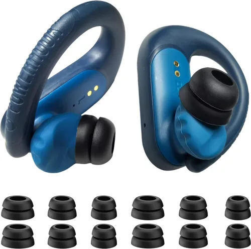 Vista 6 de Puntas de repuesto para auriculares JBL, compatible con Endurance Peak 3/Peak II/Peak III/Run 2, (S/M/L), 6 pares Soft Oval Silicone Tips, All-Day