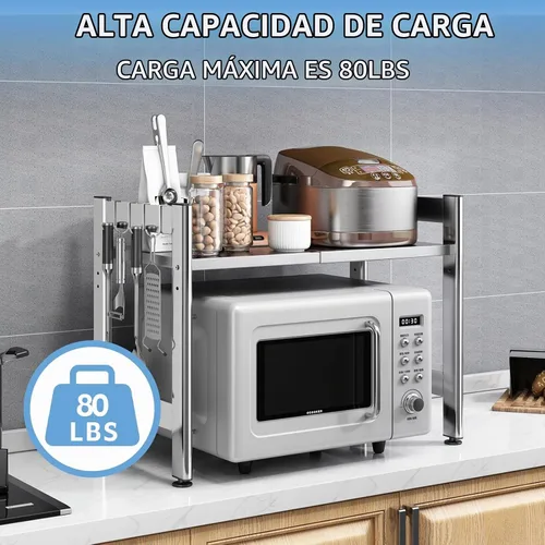 Vista 7 de Estante de horno microondas expandible de 2 niveles para encimera