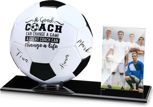 Vista 9 de Seematn Juego de fútbol americano impreso con autógrafo con soporte acrílico y bomba de bolígrafo de la firma, juego de regalo de entrenador