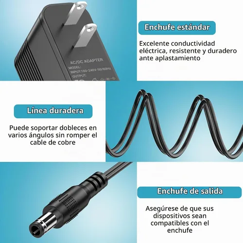 Vista 5 de Cable de alimentación para ProForm Elliptical Smart Strider 390 395 475 510 E, 480 490 500 600 LE, 400 700 510 EX, cable de carga para bicicleta