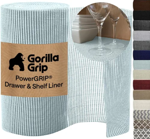 Vista 13 de GORILLA GRIP powerGRIP - Forro para estante de cajón y gabinete, agarre grueso y fuerte, forros no adhesivos que protegen armarios de cocina