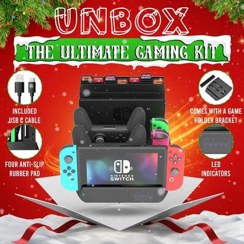 Vista 2 de Skywin 4 in 1 Accesorios Nintendo switch Accesorios Para Nintendo Switch - Switch Controller Charging Dock Station Compatible with Nintendo Switch