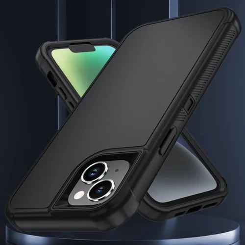 Vista 5 de SunStory Funda compatible con iPhone 12 Mini / 13 Mini con protector de pantalla HD, 3 capas de alta resistencia de cuerpo completo, funda Negro
