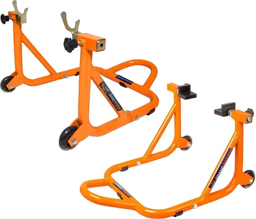 Vista 6 de GRAND PITSTOP Soporte para motocicleta, soporte de elevación de paddock para rueda trasera con horquilla y bobina de basculante, capacidad