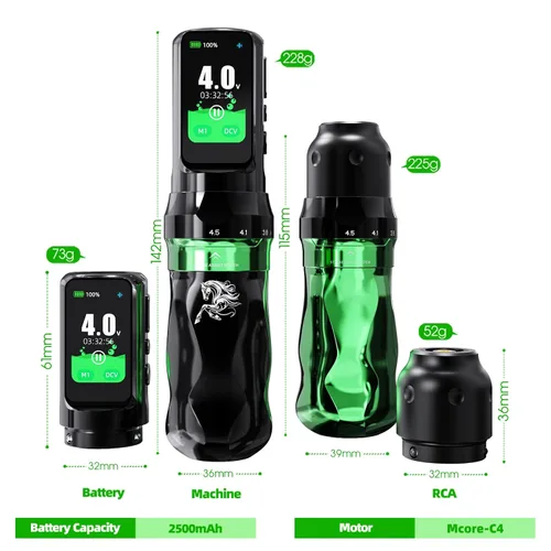 Vista 10 de Mast Tattoo Máquina de tatuaje inalámbrica Fold Pro Negro