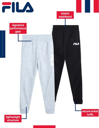 Vista 2 de Fila Pantalones deportivos para niños, paquete de 2 pantalones deportivos de forro polar, pantalones deportivos para niños, S-XL