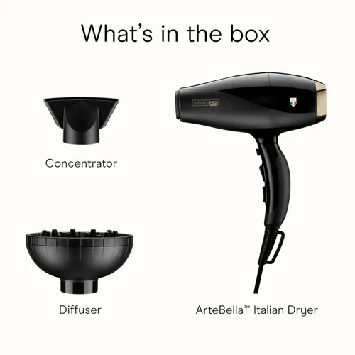 Vista 18 de Secador de pelo Conair, INFINITIPRO, ArteBella, rendimiento italiano