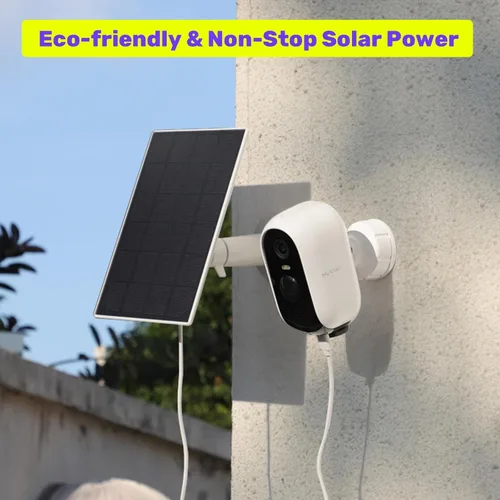 Vista 3 de Panel solar certificado, compatible con cámara WUUK recargable para exteriores, fuente de alimentación continua, panel solar de 2.5 W para cámara