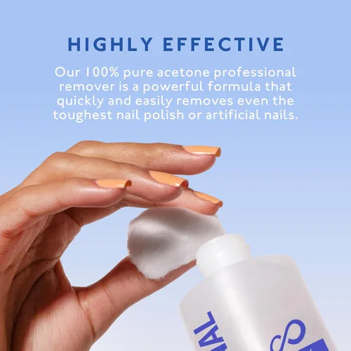 Vista 5 de Eternal - Acetona pura al 100% – Removedor de esmalte de uñas rápido y profesional, ultra potente, para uñas naturales, gel, acrílico, laca