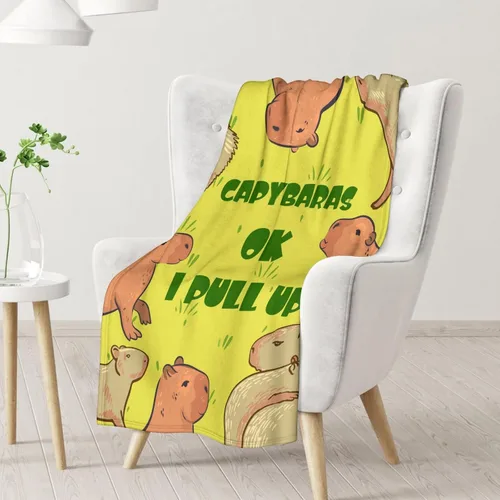 Vista 2 de Capybara - Manta de regalo de 30 x 40 pulgadas, manta de franela de felpa suave y cálida para sofá, cama y sofá