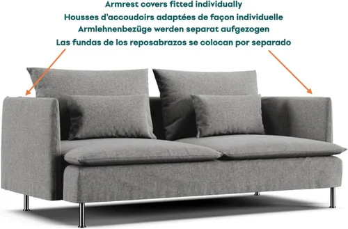 Vista 4 de Comfort Works Soderhamn Funda para reposabrazos, funda de repuesto para sofá IKEA Soderhamn de 3 plazas (fundas para reposabrazos)