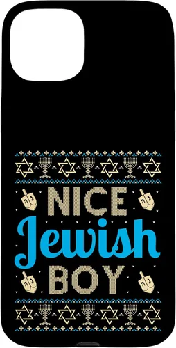 Vista 9 de Nice Jewish Boy Ugly Hanukkah Sweater Funny Jewish Chanukkah Case for iPhone 16