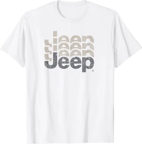 Jeep Camiseta con logotipo repetido, Blanco, S