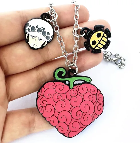 Vista 3 de PIEINA Collar de una pieza de anime Cosplay, joyería de dibujos animados, horror diablo, fruta, regalo para hombres y mujeres