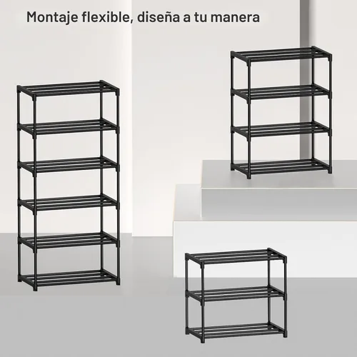 Vista 7 de Autonomier Zapatero alto de 10 niveles, estante de zapatos estrecho y ligero, soporte vertical compacto para zapatos, pequeño ahorro de espacio
