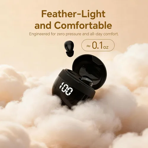 Vista 4 de Yihou Audífonos invisibles pequeños para dormir, inalámbricos, Bluetooth, cómodos, pequeños, pequeños, de perfil bajo, micro discretos, ocultos