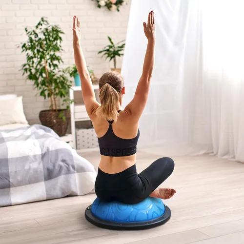 Vista 9 de ATIVAFIT Pelota de equilibrio, media pelota de ejercicio, entrenador de equilibrio, pelota de yoga inflable para entrenamientos de gimnasio en casa