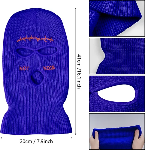Vista 2 de choyaxo 3 Hole Ski Mask Full Face Cover Knitted Balaclava for Men Women Winter Outdoor Sports