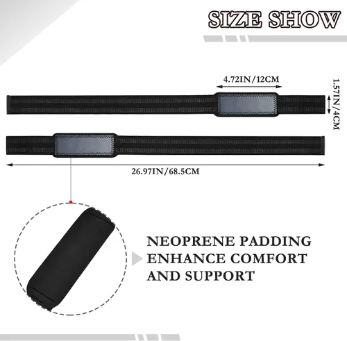Vista 3 de Blue Grey Gradient Lifting Straps 26" Power Workouts Working Out Gym Accessories for Powerlifting, Strength Training, Bodybuilding