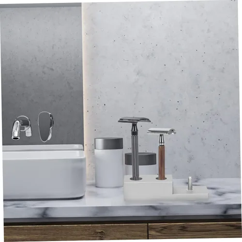 Vista 3 de Mipcase 2 unids herramienta para moldear la barba, soporte de pared recto de la maquinilla de afeitar soporte práctico del baño