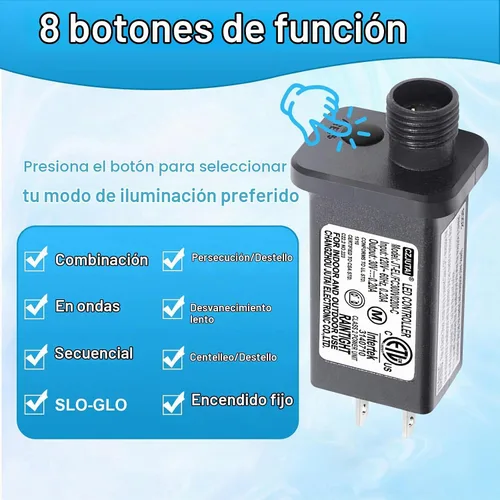 Vista 6 de Transformador LED de 30V 0.2A, controlador LED de 30V de 8 modos, fuente de alimentación clase 2, transformador de bajo voltaje, enchufe de EE. UU.