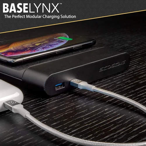 Vista 4 de Scosche BLPE-SP 30W Dual USB Port Power Endcap para estaciones de carga modulares Scosche BaseLynx en negro