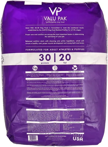 Vista 2 de Valu-Pak Comida para perros 30-20 Bolsa morada 50 libras