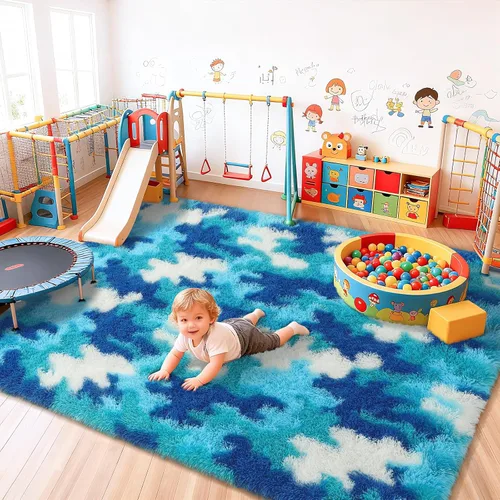 Vista 36 de AROGAN Alfombras suaves de 2 x 4 pies para dormitorio, alfombra mullida de felpa, alfombra peluda que no desprende para guardería, habitación