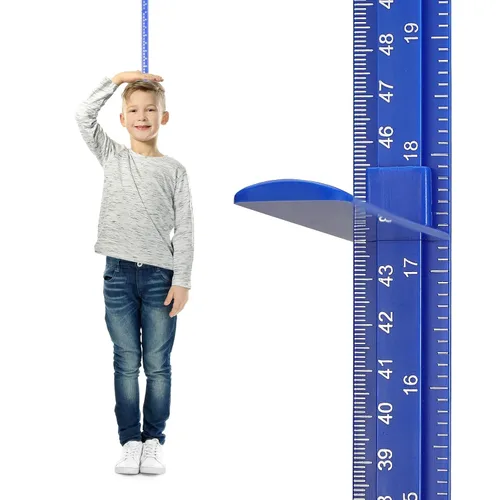 Medición de altura para pared, barra de medición de altura para niños y adultos, barra de tabla de crecimiento extraíble 3D, regla de empalme Azul