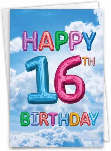 Vista 8 de NobleWorks - Divertida tarjeta de felicitación de cumpleaños de 16 años con sobre de 5 x 7 pulgadas (1 tarjeta) (no 3D, purpurina o brillante)