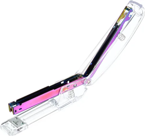 Vista 5 de PATIKIL Acrylic Stapler Set, Portable Stylish Manual Effortless Desktop Stapler with 2000 Pcs 24/6 Staples for Classroom Home Office Desk, Rainbow