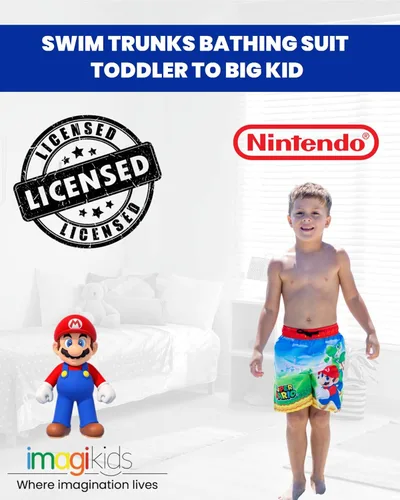 Vista 3 de Super Mario Nintendo Mario Luigi Yoshi - Traje de baño para niños pequeños