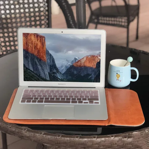 Vista 8 de Allinside Funda para laptop de 13-13.3 pulgadas para MacBook Pro 14, Air 13 Marrón