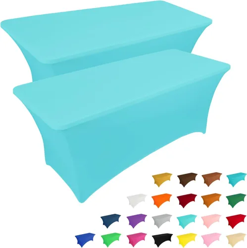 Vista 27 de IVAPUPU - Mantel de elastano para mesas rectangulares, ajustado, elástico, lavable, protector de mesa para eventos, fiestas, bodas, cócteles, Negro